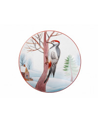 LOMONOSOV IMPERIAL PORCELAIN DECORATIVE WALL PLATE WOODPECKER 195 mm 7.7"