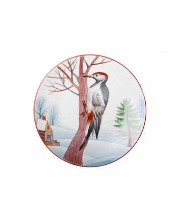 LOMONOSOV IMPERIAL PORCELAIN DECORATIVE WALL PLATE WOODPECKER 195 mm 7.7"