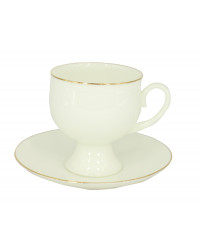 LOMONOSOV IMPERIAL BONE CHINA PORCELAIN ESPRESSO TEA CUP CLASSIC-2 GOLDEN EDGE 140 ml/4.7 fl.oz