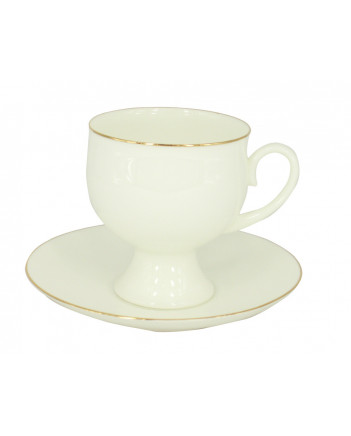 LOMONOSOV IMPERIAL BONE CHINA PORCELAIN ESPRESSO TEA CUP CLASSIC-2 GOLDEN EDGE 140 ml/4.7 fl.oz