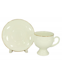 LOMONOSOV IMPERIAL BONE CHINA PORCELAIN ESPRESSO TEA CUP CLASSIC-2 GOLDEN EDGE 140 ml/4.7 fl.oz