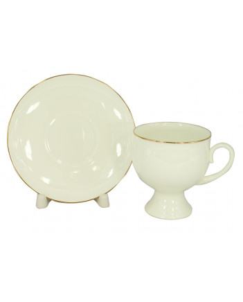 LOMONOSOV IMPERIAL BONE CHINA PORCELAIN ESPRESSO TEA CUP CLASSIC-2 GOLDEN EDGE 140 ml/4.7 fl.oz
