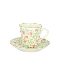 LOMONOSOV IMPERIAL BONE CHINA PORCELAIN ESPRESSO CUP TWISTED СHRYSANTHEMUM 155 ml/5.2 fl.oz