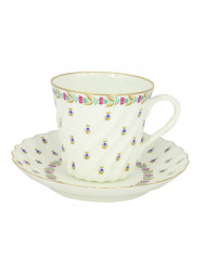 LOMONOSOV IMPERIAL BONE CHINA PORCELAIN ESPRESSO CUP TWISTED TINY BERRIES 155 ml/5.2 fl.oz