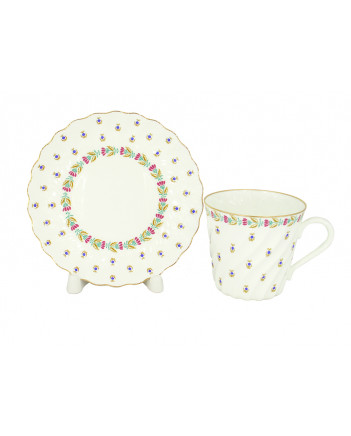 LOMONOSOV IMPERIAL BONE CHINA PORCELAIN ESPRESSO CUP TWISTED TINY BERRIES 155 ml/5.2 fl.oz