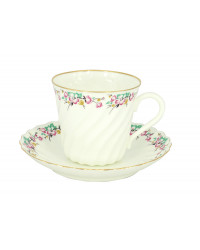 LOMONOSOV IMPERIAL BONE CHINA PORCELAIN ESPRESSO CUP TWISTED SPRING 155 ml/5.2 fl.oz
