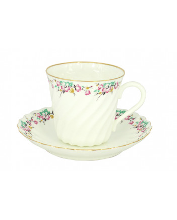 LOMONOSOV IMPERIAL BONE CHINA PORCELAIN ESPRESSO CUP TWISTED SPRING 155 ml/5.2 fl.oz