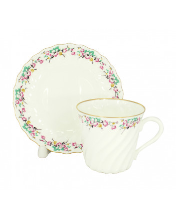 LOMONOSOV IMPERIAL BONE CHINA PORCELAIN ESPRESSO CUP TWISTED SPRING 155 ml/5.2 fl.oz