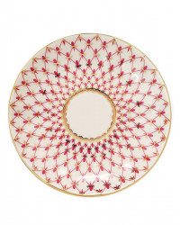 LOMONOSOV IMPERIAL PORCELAIN JAM MARMALADE JELLY DISH RED NET TULIP