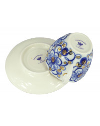 LOMONOSOV IMPERIAL PORCELAIN ESPRESSO COFFEE CUP AND SAUCER BINDWEED TULIP 140 ML/4.7 OZ