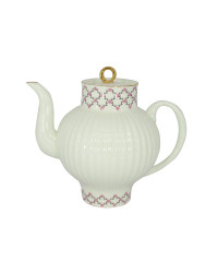 LOMONOSOV IMPERIAL BONE CHINA PORCELAIN TEAPOT WAVE PINK NET 800 ML 27 Oz