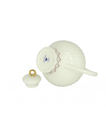LOMONOSOV IMPERIAL BONE CHINA PORCELAIN TEAPOT WAVE PINK NET 800 ML 27 Oz