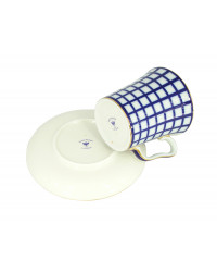 LOMONOSOV IMPERIAL PORCELAIN COFFEE LATTE HOT CHOCOLATE MUG COBALT CELL 360 ml/12.2 fl.oz