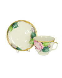LOMONOSOV IMPERIAL PORCELAIN TEACUP AND SAUCER GIFT LOVE 375 ML/12.7OZ