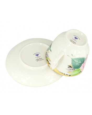 LOMONOSOV IMPERIAL PORCELAIN TEACUP AND SAUCER GIFT LOVE 375 ML/12.7OZ