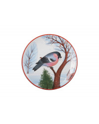 LOMONOSOV IMPERIAL PORCELAIN DECORATIVE WALL PLATE RED BREAST BULLFINCH 195 mm 7.7"
