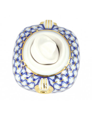 LOMONOSOV IMPERIAL PORCELAIN TEA CADDY COBALT NET