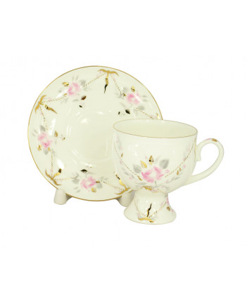 LOMONOSOV IMPERIAL BONE CHINA PORCELAIN ESPRESSO TEA CUP CLASSIC-2 GALANT 140 ml/4.7 fl.oz