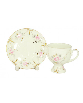 LOMONOSOV IMPERIAL BONE CHINA PORCELAIN ESPRESSO TEA CUP CLASSIC-2 GALANT 140 ml/4.7 fl.oz