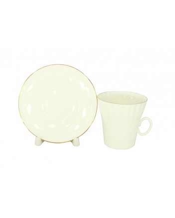 LOMONOSOV IMPERIAL BONE CHINA PORCELAIN ESPRESSO CUP DANDELION GOLDEN EDGE 175 ml/5.9 fl.oz