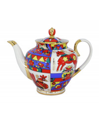 LOMONOSOV IMPERIAL PORCELAIN TEAPOT FOLK PATTERNS 4 CUPS 800 ML 27 oz