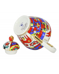 LOMONOSOV IMPERIAL PORCELAIN TEAPOT FOLK PATTERNS 4 CUPS 800 ML 27 oz