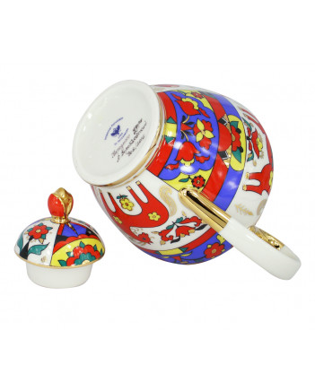 LOMONOSOV IMPERIAL PORCELAIN TEAPOT FOLK PATTERNS 4 CUPS 800 ML 27 oz
