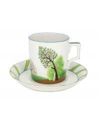 LOMONOSOV IMPERIAL PORCELAIN TEACUP AND SAUCER SEASONS SPRING 220 ML 7.4 OZ