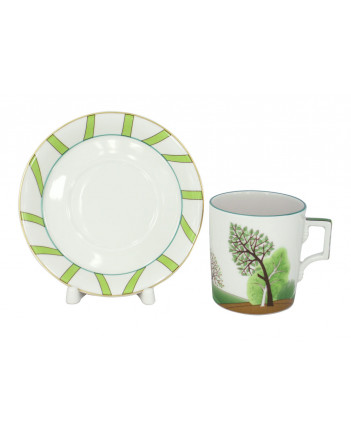 LOMONOSOV IMPERIAL PORCELAIN TEACUP AND SAUCER SEASONS SPRING 220 ML 7.4 OZ