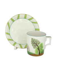 LOMONOSOV IMPERIAL PORCELAIN TEACUP AND SAUCER SEASONS SPRING 220 ML 7.4 OZ