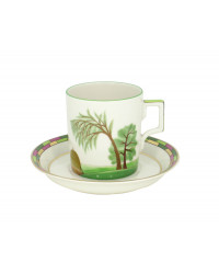 LOMONOSOV IMPERIAL PORCELAIN TEACUP AND SAUCER SEASONS SUMMER 220 ML 7.4 OZ