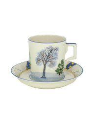LOMONOSOV IMPERIAL PORCELAIN TEACUP AND SAUCER SEASONS WINTER 220 ML 7.4 OZ