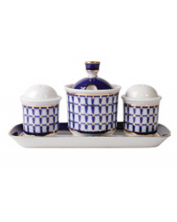 LOMONOSOV IMPERIAL PORCELAIN SPICE SET CLASSIC OF PETERSBURG 4 items