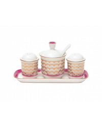 LOMONOSOV IMPERIAL PORCELAIN SPICE SET MOSCOW RIVER 4 items