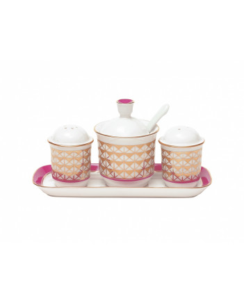 LOMONOSOV IMPERIAL PORCELAIN SPICE SET MOSCOW RIVER 4 items