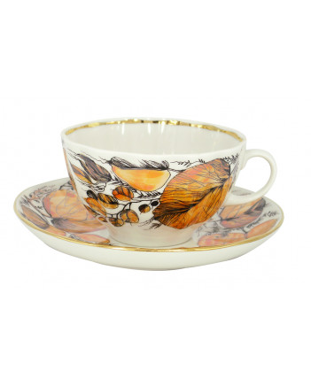  LOMONOSOV IMPERIAL PORCELAIN TEACUP AND SAUCER TULIP MY GARDEN 250 ML/8.45 OZ
