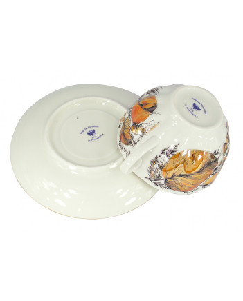  LOMONOSOV IMPERIAL PORCELAIN TEACUP AND SAUCER TULIP MY GARDEN 250 ML/8.45 OZ