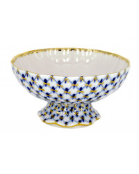 LOMONOSOV IMPERIAL PORCELAIN CANDY ICE CREAM VASE TULIP COBALT NET