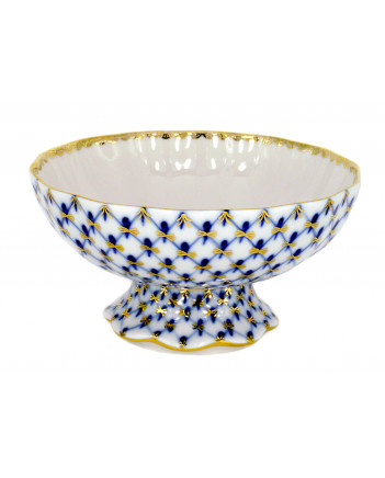 LOMONOSOV IMPERIAL PORCELAIN CANDY ICE CREAM VASE TULIP COBALT NET