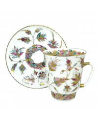 LOMONOSOV IMPERIAL BONE CHINA RARE PORCELAIN ESPRESSO CUP MAY GOLDEN BRANCHES 165 ml/5.6 fl.oz