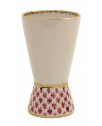 LOMONOSOV IMPERIAL PORCELAIN NAPKIN HOLDER VASE RED NET