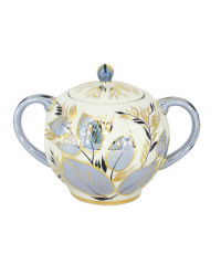 LOMONOSOV IMPERIAL PORCELAIN SUGAR BOWL TULIP MOONLIGHT 15 OZ/450 ML