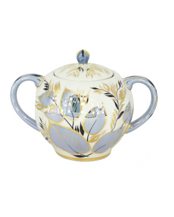 LOMONOSOV IMPERIAL PORCELAIN SUGAR BOWL TULIP MOONLIGHT 15 OZ/450 ML