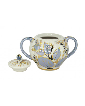 LOMONOSOV IMPERIAL PORCELAIN SUGAR BOWL TULIP MOONLIGHT 15 OZ/450 ML