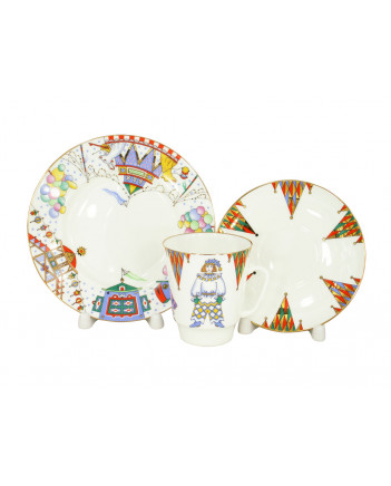 LOMONOSOV IMPERIAL BONE CHINA PORCELAIN ESPRESSO CUP SET MAY BALLET PETRUSHKA 165 ml/5.6 fl.oz