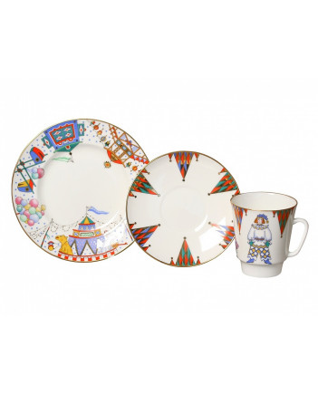 LOMONOSOV IMPERIAL BONE CHINA PORCELAIN ESPRESSO CUP SET MAY BALLET PETRUSHKA 165 ml/5.6 fl.oz