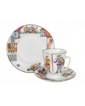 LOMONOSOV IMPERIAL BONE CHINA PORCELAIN ESPRESSO CUP SET MAY BALLET DON QUIXOTE 165 ml/5.6 fl.oz
