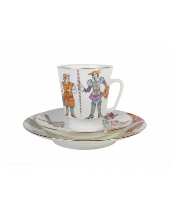 LOMONOSOV IMPERIAL BONE CHINA PORCELAIN ESPRESSO CUP SET MAY BALLET DON QUIXOTE 165 ml/5.6 fl.oz