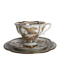 LOMONOSOV IMPERIAL BONE CHINA PORCELAIN TEA SET SERVICE NATASHA FANTASTIC BUTTERFLIES 20 items