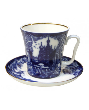 LOMONOSOV IMPERIAL PORCELAIN COFFEE LATTE HOT CHOCOLATE MUG FROSTY DAY 360 ml/12.2 fl.oz